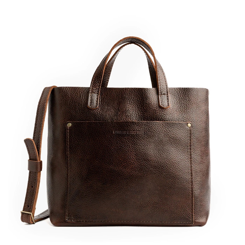 Portland Leather Medium Crossbody Tote - Coldbrew